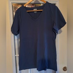 Duluth Trading Co Longtail Tee, V-Neck, Blue, Size Extra Large